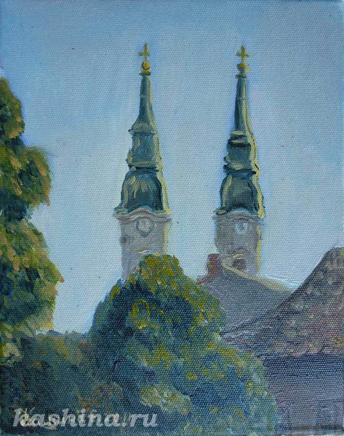 "Roofs of Pancevo" Painting by Evgeniya Kashina