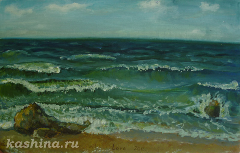 "Waves of the Azov Sea" Painting by Evgeniya Kashina