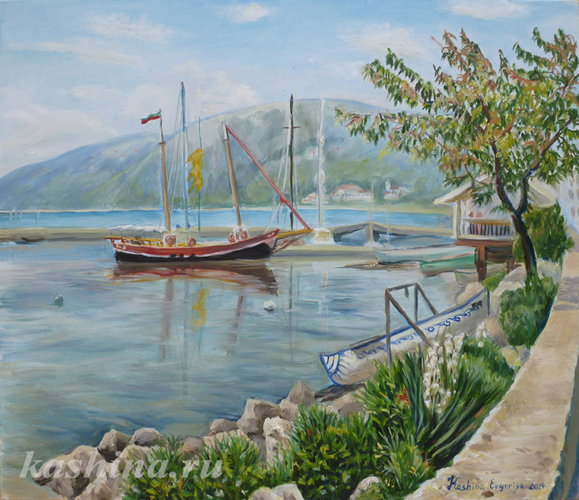 "Balchish boats" Painting by Evgeniya Kashina