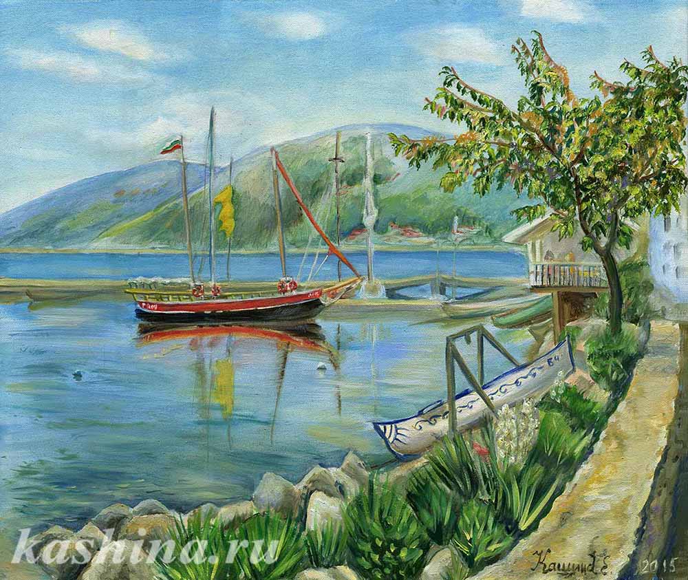 "Balchish boats - 2" painting by Evgeniya Kashina