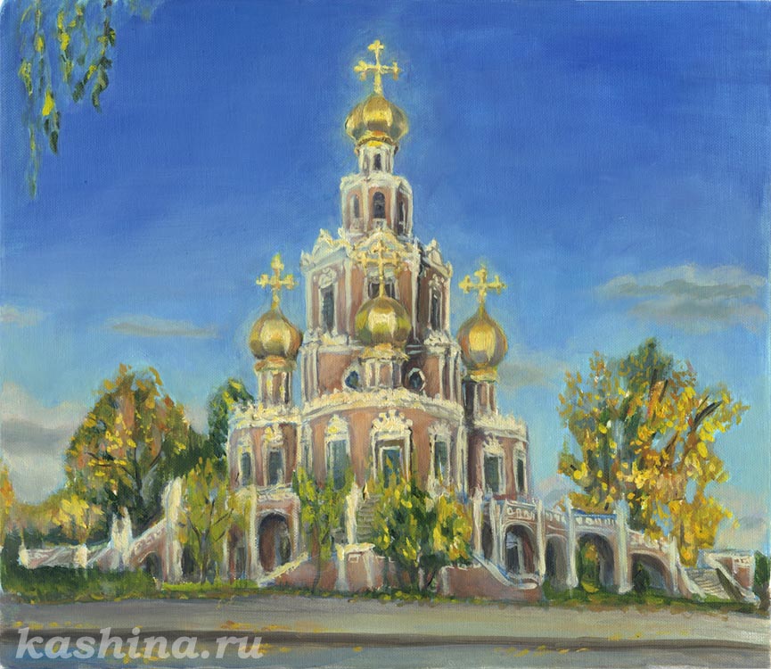 Church of the Intercession of the Holy Virgin in Fili, painting by Evgeniya Kashina