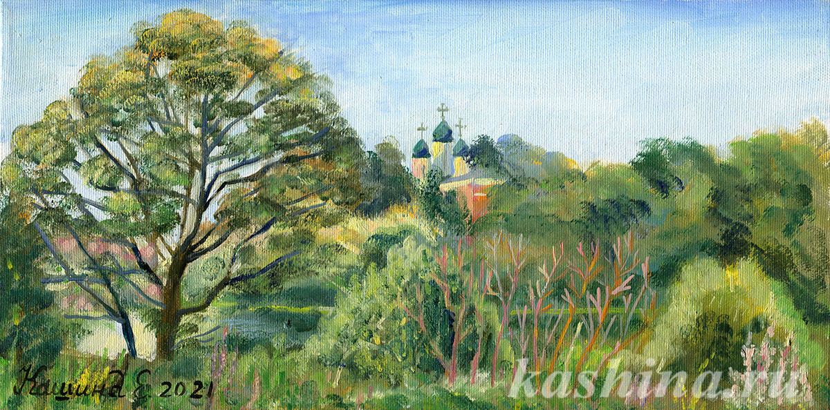 "The Herbs. Golitsyno Town," painting by Evgeniya Kashina