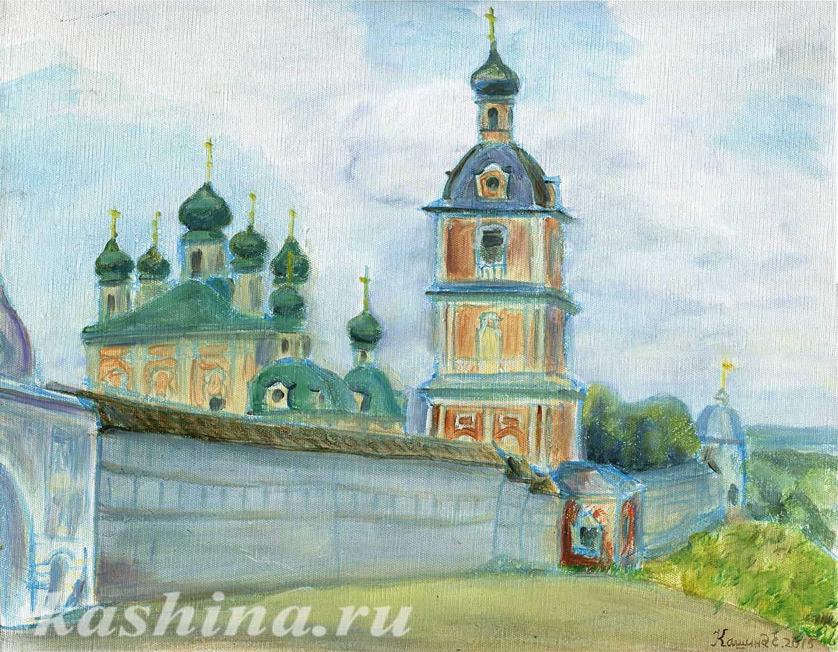 Вид на Горицкий монастырь, картины Евгении Кашиной