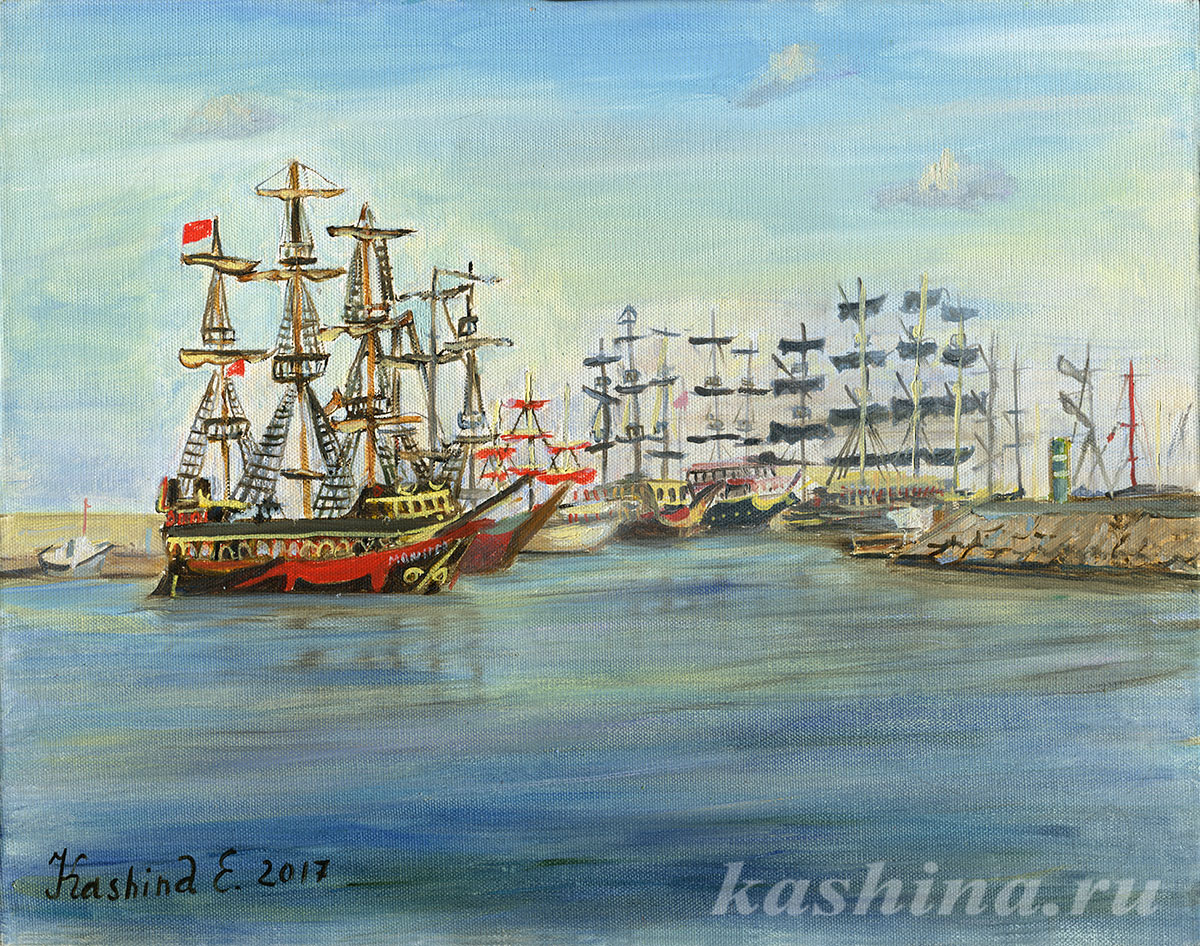 "Pirates are waiting" Painting by Evgeniya Kashina