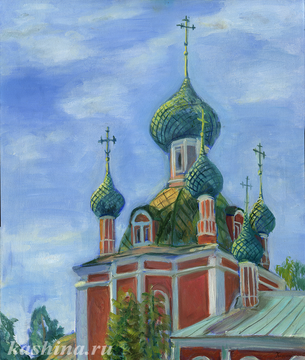 "Domes of the Vladimir-Sretensky Cathedral" Painting by Evgeniya Kashina