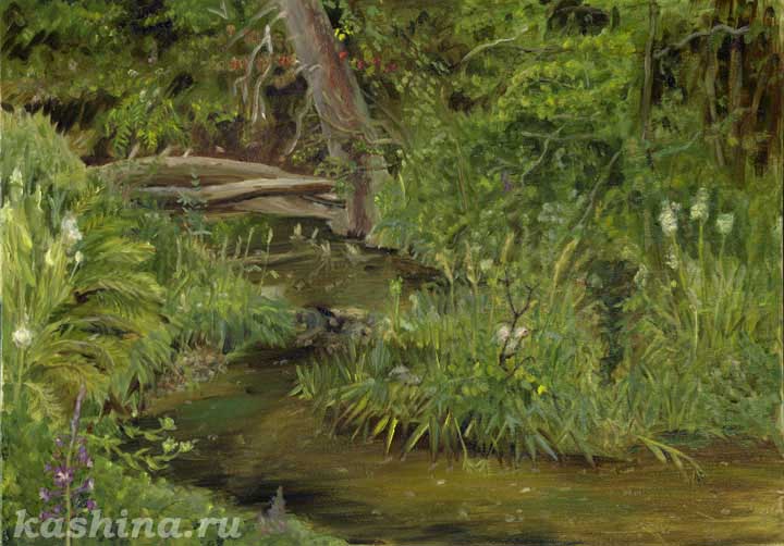 "Forest Stream" painting by Evgeniya Kashina