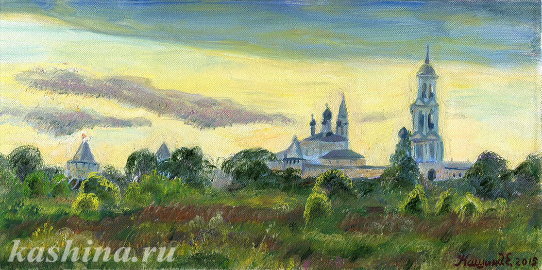 "View of the Nikitsky Monastery" painting by Evgeniya Kashina