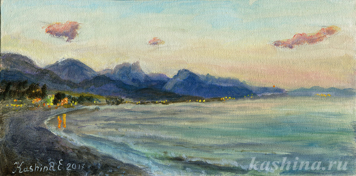 "Lights of Antalya" Painting by Evgeniya Kashina