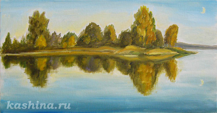 Autumn evening, painting by Evgeniya Kashina