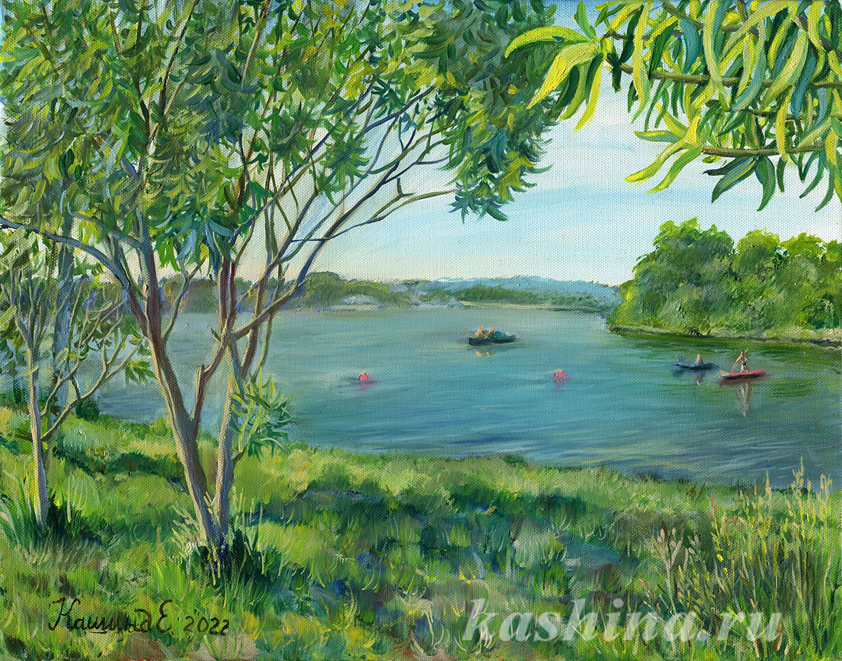 "Senezh Lake," painting by Evgenia Kashina