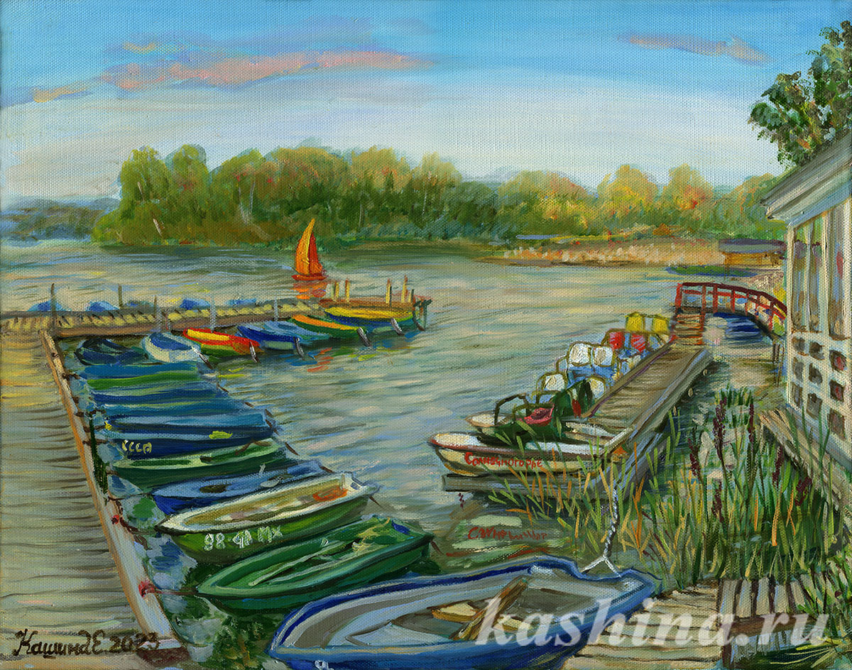 "Fair wind on Senezh Lake," painting by Evgeniya Kashina