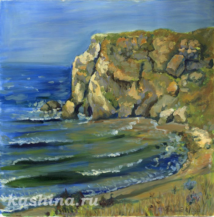 "Lilac Cove, Kerch, Crimea" Painting by Evgeniya Kashina