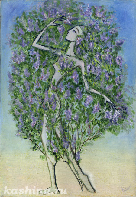 "Lilac: the rapture of youth", painting by Evgeniya Kashina