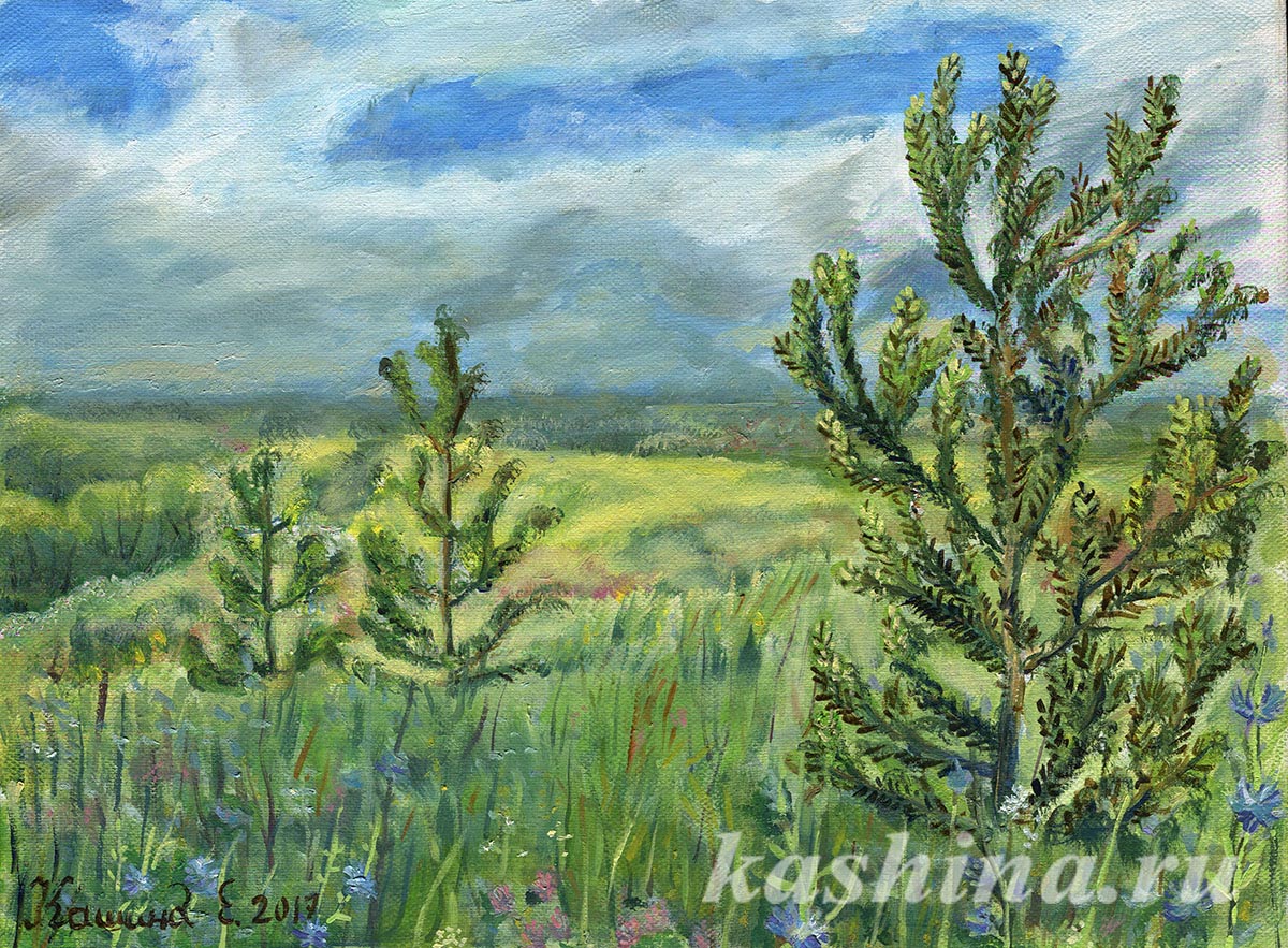 "Holy spring. Zaraisk outskirts" Painting by Evgeniya Kashina