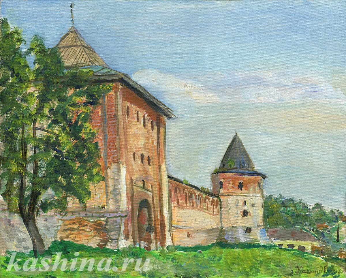 "Zaraisk Kremlin" Painting by Evgeniya Kashina