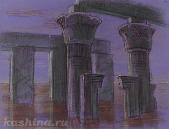 Dendera. Secret of the Night. The sketch by Evgeniya Kashina