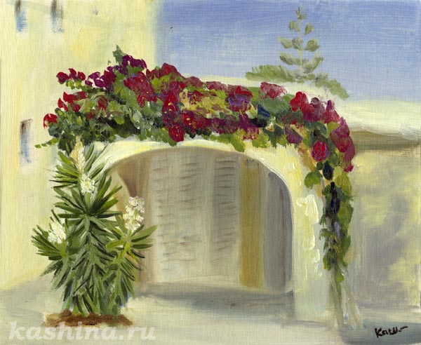 "Blossoming South, Cyprus" Painting by Evgeniya Kashina