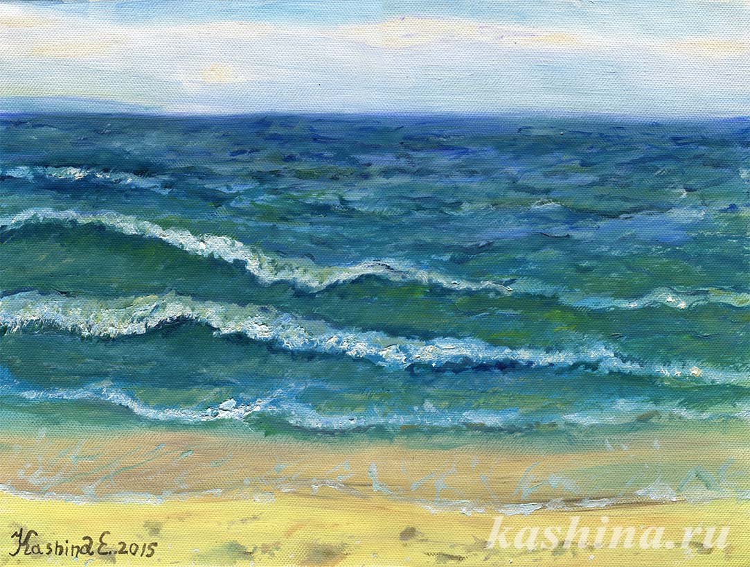 "Waves of the Black Sea" Painting by Evgeniya Kashina