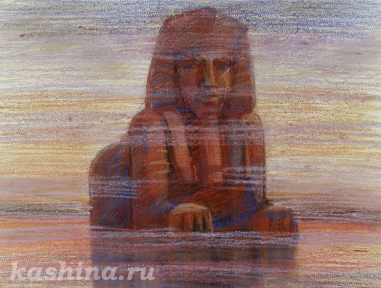 Grand Sphinx. Giza. The sketch by Evgeniya Kashina