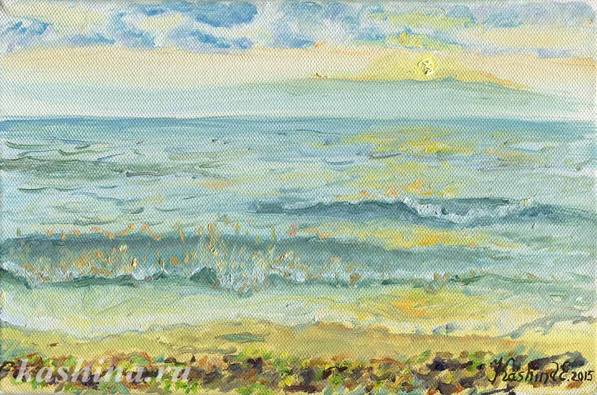 "Early morning at the sea" Painting by Evgeniya Kashina