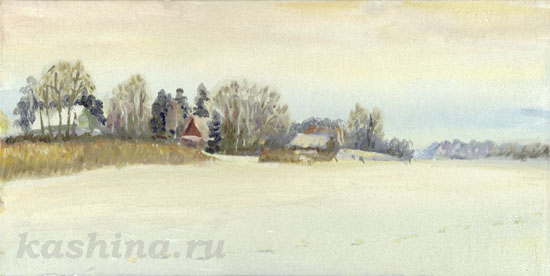 "Winter View" painting by Evgeniya Kashina