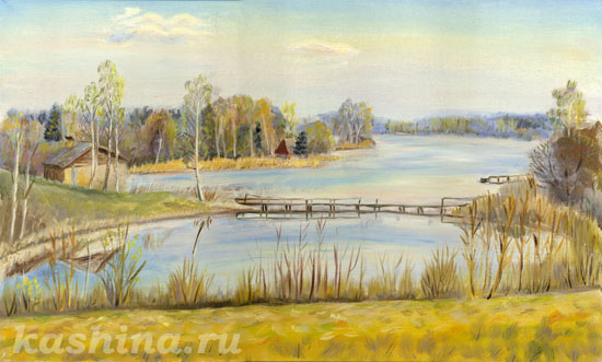 Golden View, painting by Evgeniya Kashina